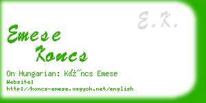 emese koncs business card